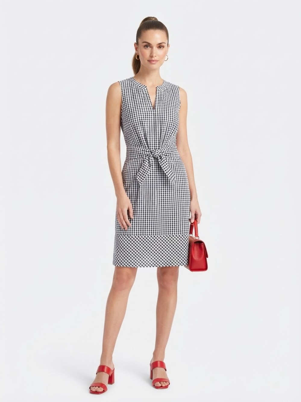 NWT Vineyard Vines Gingham Seersucker Tie Front Dress Size 6 $148